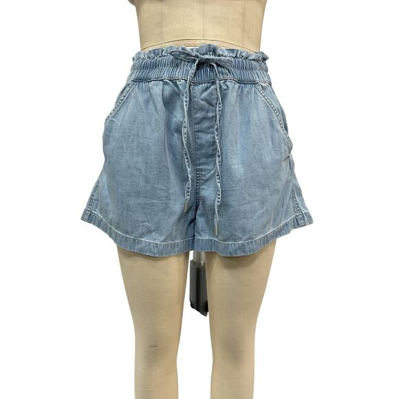 Veronica Beard 'Tijana' Blue Cotton Chambray Short Size S - Picture 2 of 5
